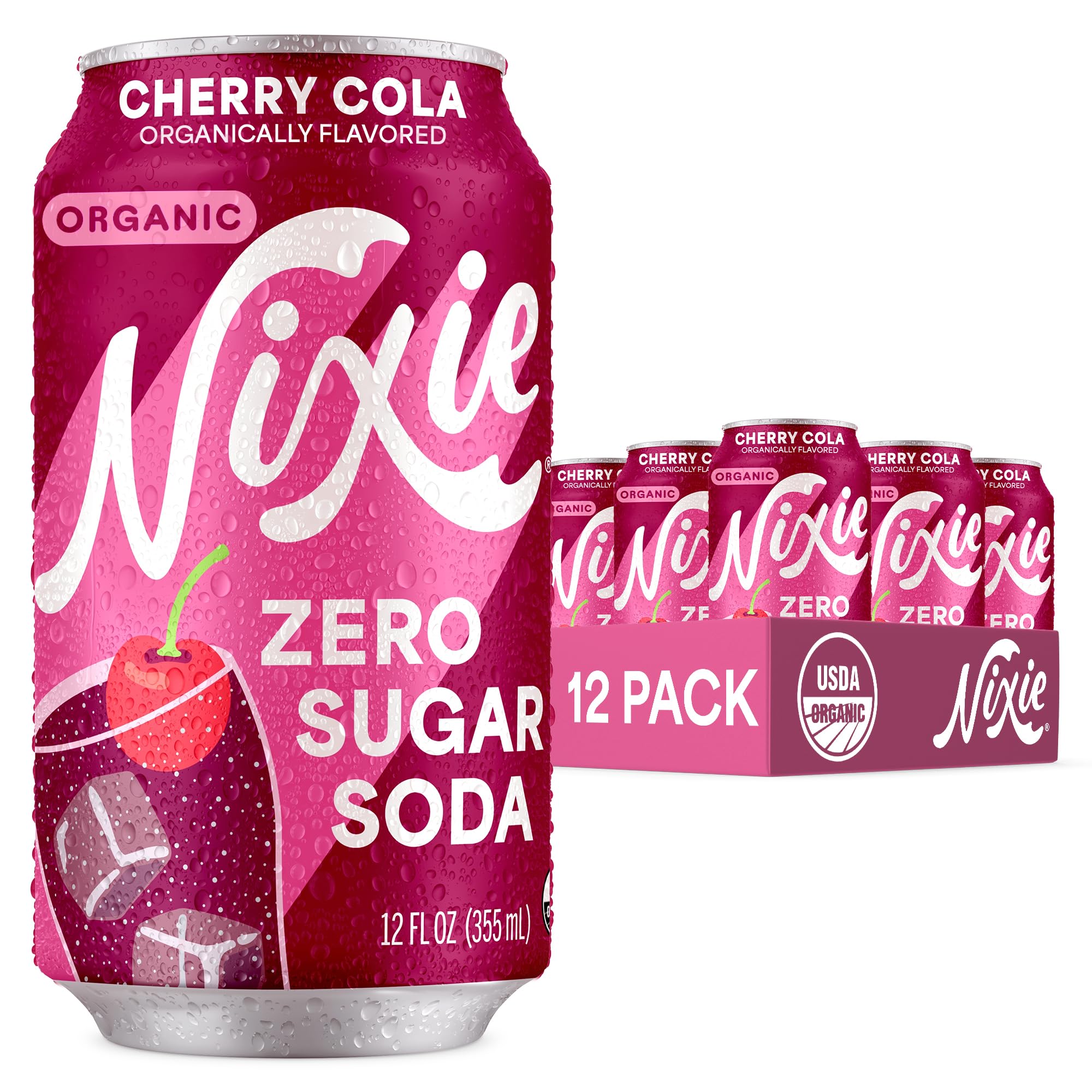 Amazon.com : Nixie Organic Zero Sugar Soda, NEW Cherry Cola
